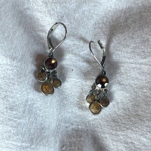 Costume jewelry lobster clasp earrings brown and gold